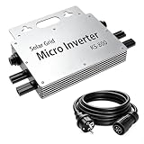 Mikro-Wechselrichter 800W mit AC-Kabel, MPPT Solar-Netzeinspeisung, Plug & Play, WiFi APP Überwachung, für Balkonkraftwerk