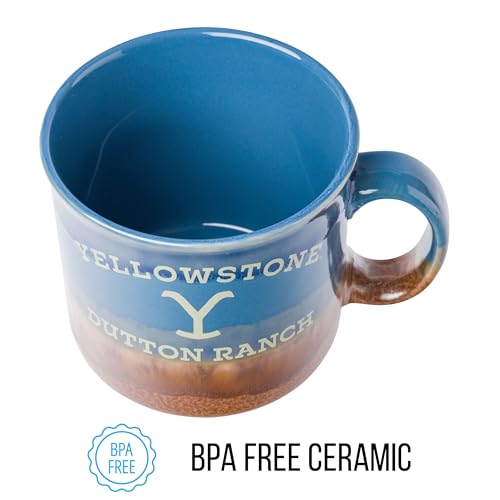 Silver Buffalo Caneca de cerâmica esmaltada reativa Yellowstone Dutton Ranch, 590 ml