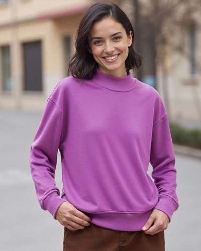 Image of Bewakoof Cotton Blend Official Disney Merchandise Women's Graphic Printed Oversized Fit Full Sleeve Round Neck Terry Sweatshirt