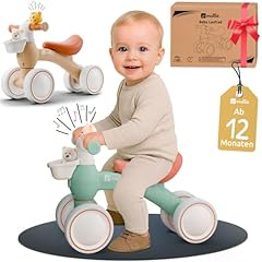 Mallie® Laufrad ab 1 Jahr I Ab 12 bis 24 Monate inkl. Klingel und Korb I Laufräder, Rutschauto Ab 1 Jahr, Schaukelpferd oder Dreirad ab 1 Jahr Ersatz I Balance Bike Kinderspielzeug als Geschenk 1 Jahr