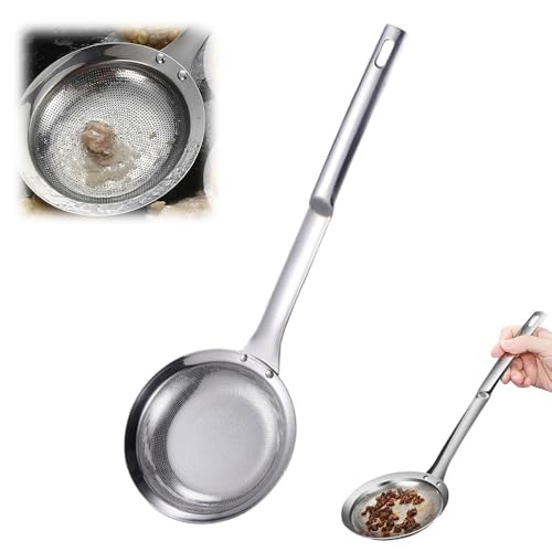 Fine Mesh Stainless Steel Colander, 2025 New Fine Mesh Strainer for Cooking Oil Strainer Skimmer Spoon Food Strainer Kitchen Gadgets (Small)