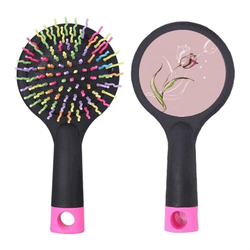 Brosse démêlante Flower Tulip brosse à cheveux base coussin anti-nœud motif fleurs