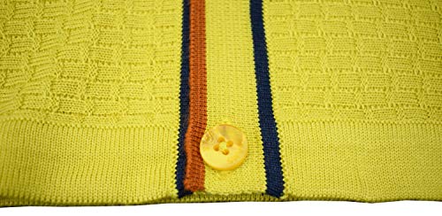 Men’s Short Sleeve Knit Sports Shirt - Modern Polo Vintage Classics: Multi Stripes (Xl, Mustard) #TOP3