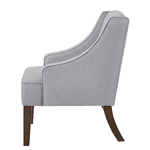 24KF Living Room Single Sofa Chair, Modern Upholstered Linen Fabric Accent Arm Chairs, Comfy Reading Lounge Club Arm Chair for Small Spaces,Living Room, Bedroom, Office-7025-Gray - Image 5
