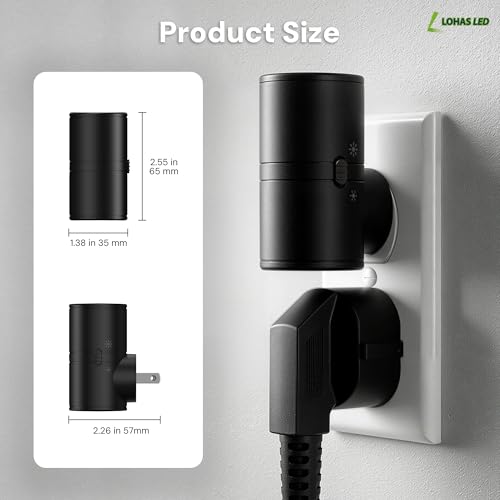 Image of L LOHAS LED Bright Night Lights Plug into Wall,Daylight White,Rotating,Mini | Dimmable Nightlight Plug in, Light Sensor Night Light, LED Nightlights, Hallway Bedroom Bathroom Kitchen,[Black Shade,4 Pack]