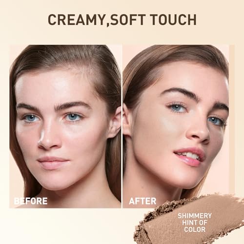 Polvos Bronceadores, Altamente Pigmentado Polvo bronceador iluminador, Suave acabado natural besado por el sol, dura todo el día, ligero, transpirable, fórmula vegana (#Bronceador claro) - imagen 6