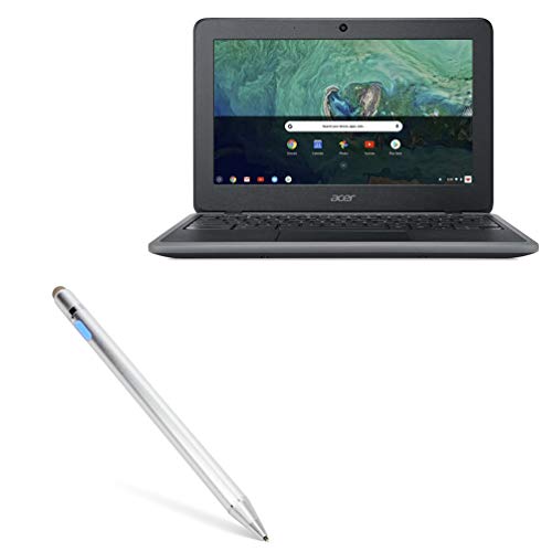 BoxWave Stylus Pen Compatible with Acer Chromebook 11 (C732) - AccuPoint Active Stylus, Electronic Stylus with Ultra Fine Tip for Acer Chromebook 11 (C732) - Metallic Silver