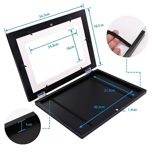 LZDMY-Marco-Dibujos-Infantiles-Marco-para-Dibujos-de-Ninos-con-Apertura-Frontal-35x26cm-Cuadros-Arte-Plegable-Portafotos-A4-Cambiar-Hasta-50-150-Hojas-Regalos-para-Ninos-2-Piezas-Negro