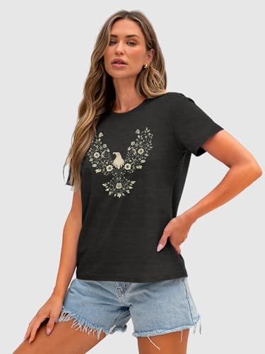 Image of Anbech Womens Dandelion Graphic T-Shirts Teen Girls Cute Sunflower Print Casual Tee Tops