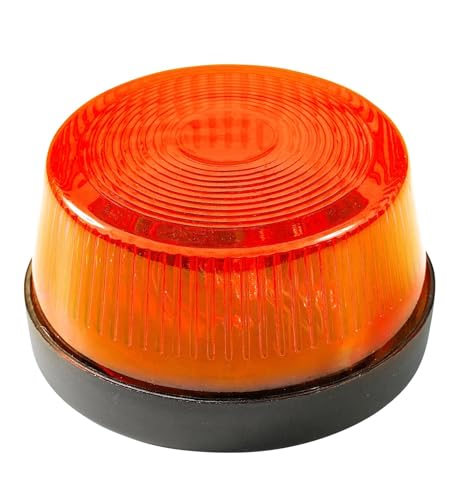 Carpeta Warnlicht mit Sirene * Rot, Blau, Orange oder Rosa * als Deko für Party und Kindergeburtstag | Blinkendes LED-Licht, 7x4cm, ohne Batterien | Rundumleuchte, Edition: Orange, Baustelle