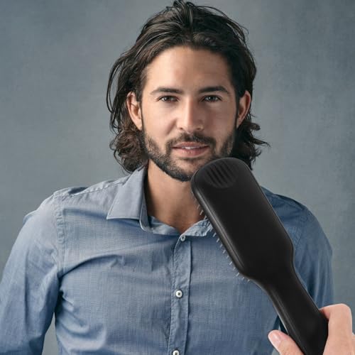 Peine alisador para barba con ajustes de temperatura, elemento calefactor PTC de calentamiento rápido, herramienta para alisar cabello y barba, diseño resistente al calor con dientes estrechos de alta densidad miniatura 4