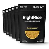 RightRice - Lemon Pepper (7oz. Pack of 6) - Made from Vegetables - High Protein, Vegan, non GMO, Glu
