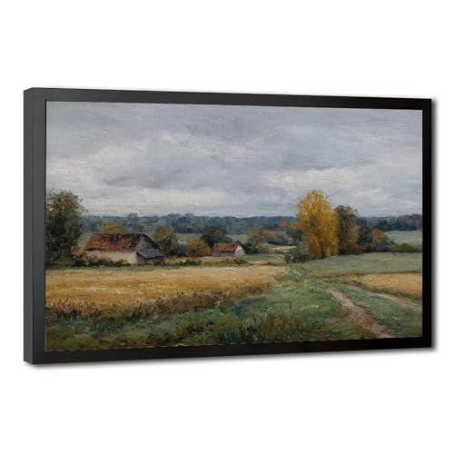 YFET Rustic New England Countryside in Fall - Landscape Painting,