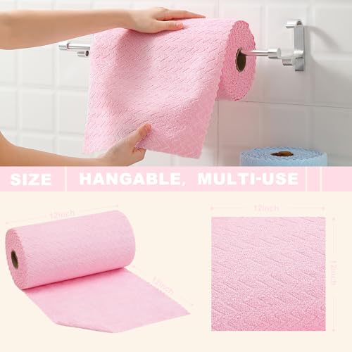 Image of 80 Pack Microfiber Cleaning Cloth Roll Reusable Paper Towels 12 inchx12 inch Tear Away Cloth,Absorbent Dish Rags for House Kitchen,Wash Cloths,Lint Free Rags for Window Cars Cleaning Supplies