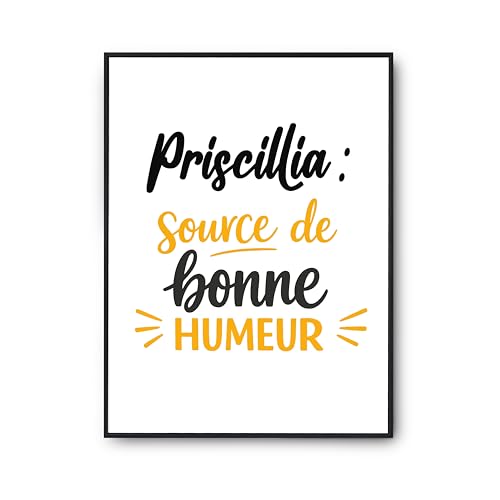 Poster Priscillia source de bonne humeur pour salon chaleureux