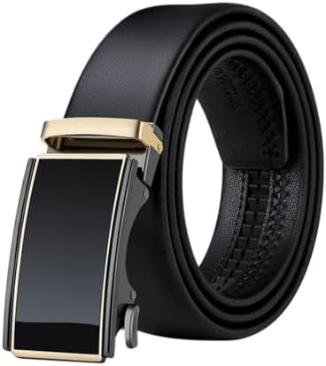 Cowhide Automatic Buckle Belt Genuine Leather Business image 2