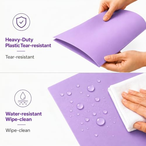 Ftumertly 6 Pack Plastic Folders with Pockets, Letter Size 2 Pocket Poly File Folders with Business Card Slot, Durable Pastel Pocket Folders for Office, Home, Business and Documents — view 3