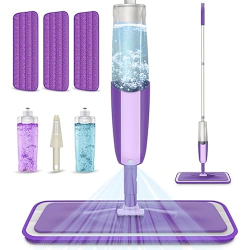 Spray Mops for Floor Cleaning: Hardwood Floor Mop with 2 Bottles Refillable