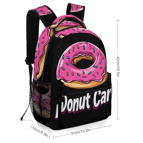 Donut Care Funny Backpack Casual Daypack Lightweight Shoulders Bag for Men Women Cute Print2