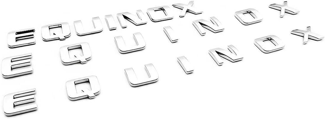 17-24 3pcs Equinox Door & Liftgate Letter 3D Badge Emblem Nameplate Logo Replacement for Equinox (Chrome)