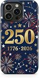 America’s 250th Anniversary Fireworks Phone Case for Samsung S23/S24/S25/S26 Ultra, TPU+PC Dual Layer Shockproof Cover, Heavy Duty Drop Protection (Blue, Samsung Galaxy S24 Ultra)