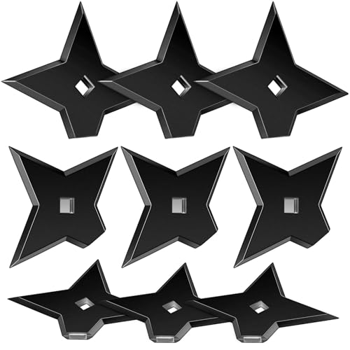 Weewooday 10 Pack Ninja Star Refrigerator Magnets Anime Style Cool Fridge Magnets for Home Office Whiteboard Desk Decor Small Gift(Black)