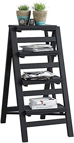 Taburete de escalón de madera plegable y escalera multifuncional para hogar 2