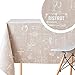 KP HOME Tovaglia Cerata PVC Disegno Caffetteria Effetto Lavagna Crema Beige Tovaglia Plastificata Rettangolare 200x140 cm Tovaglia Tavolo - Tovaglia PVC Facile da Pulire Spessa Impermeabile Lavabile