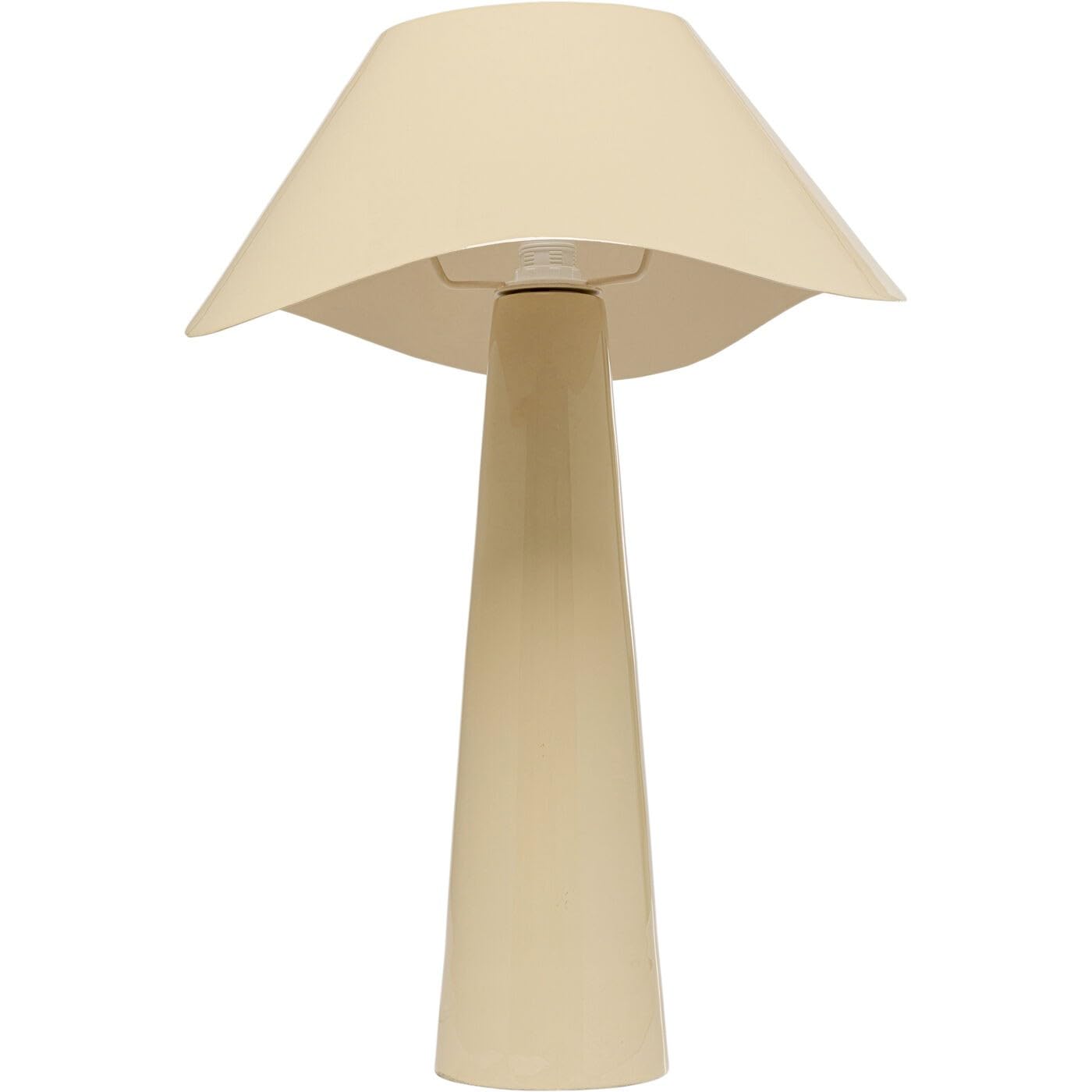 Kare Design Tischlampe Cloudy Rund Ecru, 49cm Höhe, Weiß, Beige, Edelstahl, Metall, Moderne Tischleuchte, Büro, Wonzimmer, keine Leuchtmittel inklusive, 49x34x34 cm (HxBxT)