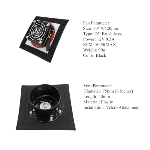 3D Printer/Laser Enclosure Ventilation Kit. 12V DC Fan with Speed Control and 1.5M Flex Tube. Easy Install with Velcro Paste, for Common Fabric Enclosure Extract Smoke and Toxic Smells