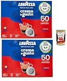 Lavazza Crema e Gusto Cialde E.S.E. 44 mm – 2×50=100 Pads, kompostierbar, Intensität 8/10, klassischer Espresso, kompatibel mit ESE-Padmaschinen + Italian Gourmet polpa