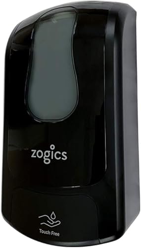 Zogics Dispensador automático sin contacto para desinfectante de manos espumoso y jabones de manos, montado en la pared (negro)
