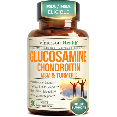 Glucosamine Chondroitin MSM – Joint Support Supplement for Women and Men with Glucosamine Sulfate 1500 mg, Chondroitin and MSM – for Cartilage, Joint Health and Flexibility – 90 Tablets