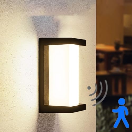 LED Apliques de Pared Exterior IP65 Impermeable con Sensor de Movimiento 18W Luz Cálida 6