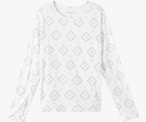 HANG TEN Women's Long Sleeve Shirt - Lightweight Quick Dry Rash Guard - Sun Protection Shirt - Beach - Hiking - Outdoor (White, S)