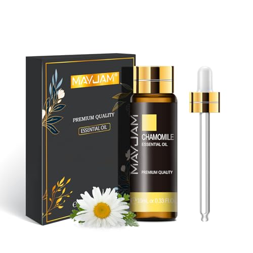 Image of MAYJAM Chamomile Essential Oil 10ML - Pure, Undiluted - Premium Quality Essential Oils with Glass Dropper - for Diffuser and DIY Candle Making