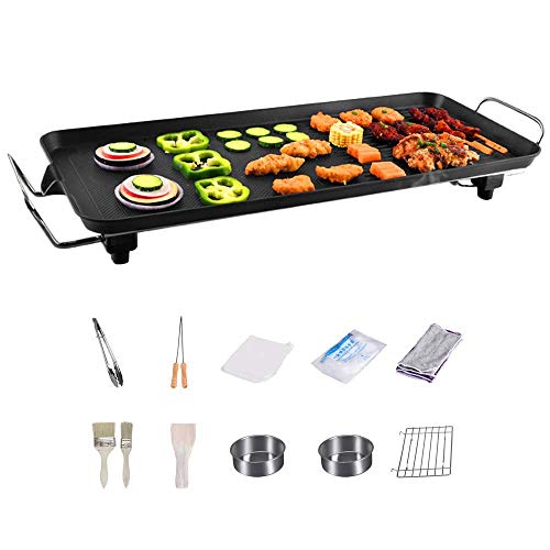 Multifunktions-Elektrogrillgrill Innengrill-Kochplatte, einstellbare Temperatur, Antihaft-Teppanyaki-Tischgrill, leicht zu reinigen