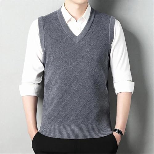 Men's Knitted Vest Sleeveless Pullover Sweater V-Neck Solid Color Casual Business Waistcoat2