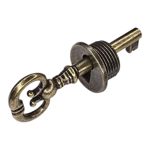 cyclingcolors 1 x nyckel + nyckelplatta 25 mm för möbellås – zamak, brun – möbelbeslag för gör-det-själv, restaurering och renovering