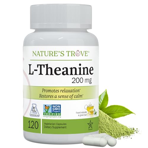 Nature's Trove L-Theanine 200mg 120 Vegetarian Capsules