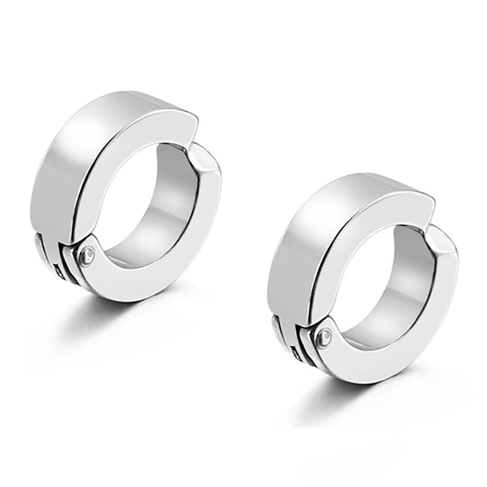 Pendientes de aro de acero inoxidable para hombre y mujer, 3 pares, Acero inoxidable