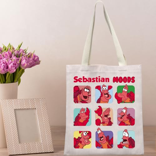 Bolso tipo tote Sebastian Crab para fans de Sebastian, bolso de hombro con diseños de estados de ánimo de Sebastian, merchandising oficial de Sebastian miniatura 6