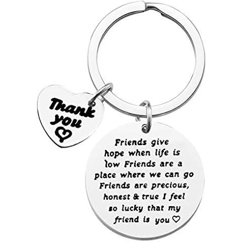 Dabihu Best Friend Keyring Thank You Gift I Feel So Lucky That My Friend is You Keychain Birthday Christmas Graduation Friendship Appreciation Gift for Sister Friend Women Girl Teens Going Away Gifts Cover
