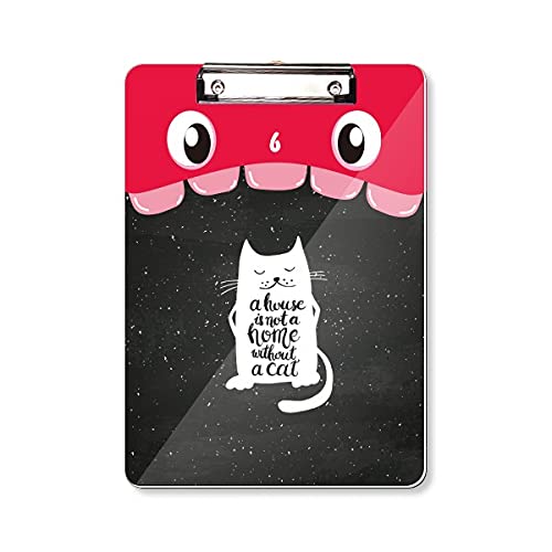 Dossier à tête plate bloc-notes A4 le chat dans la maison noir et blanc