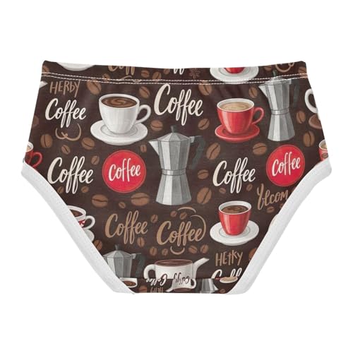 Coffee Cups Underwear Toddler Girl, Girls Briefs, 2T–8 Years2