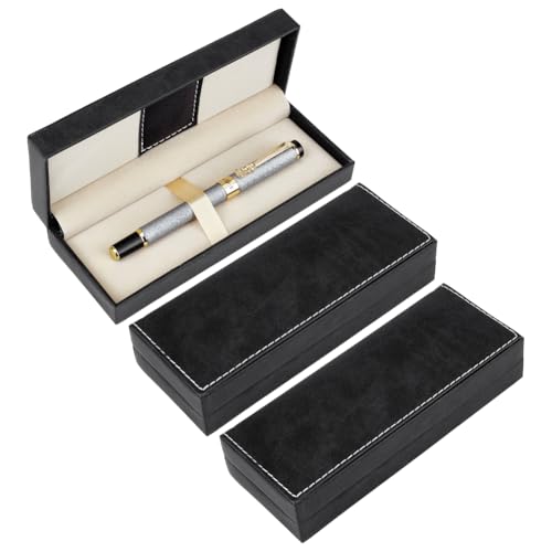 Boîtier stylo en cuir synthétique noir BENECREAT haut de gamme pour emballage de prestige