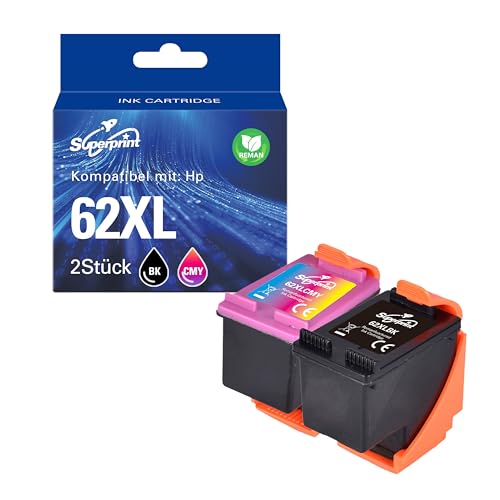 Cartouche HP 62XL haute capacité grand volume d'impression noir et couleur séparé