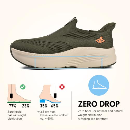 Image of Men Slip in Free up Hands Shoe Wide Toe Box Arch Support Orthopedic Walking