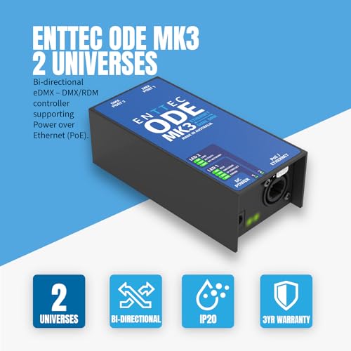 Image of Enttec ODE Mk3 70407 POE 2 Universe Dual DMX / RDM Ethernet Converter Interface