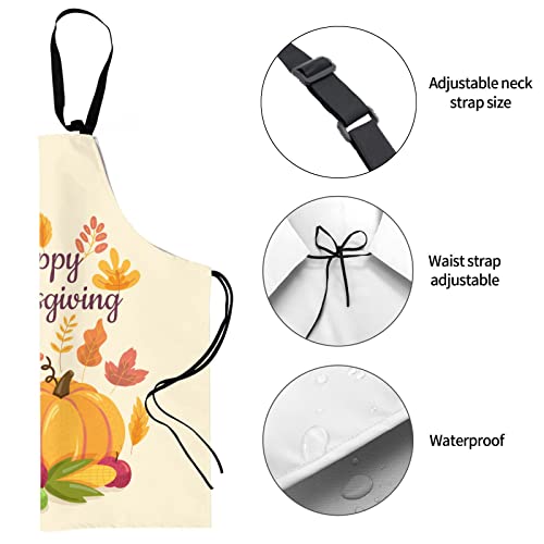 Thanksgiving Aprons For Women Men Happy Thanksgiving Decorations Turkey Pumpkin Fall Decor, Cooking Grilling Kitchen Apron Gifts For Dad Mom #TOP3